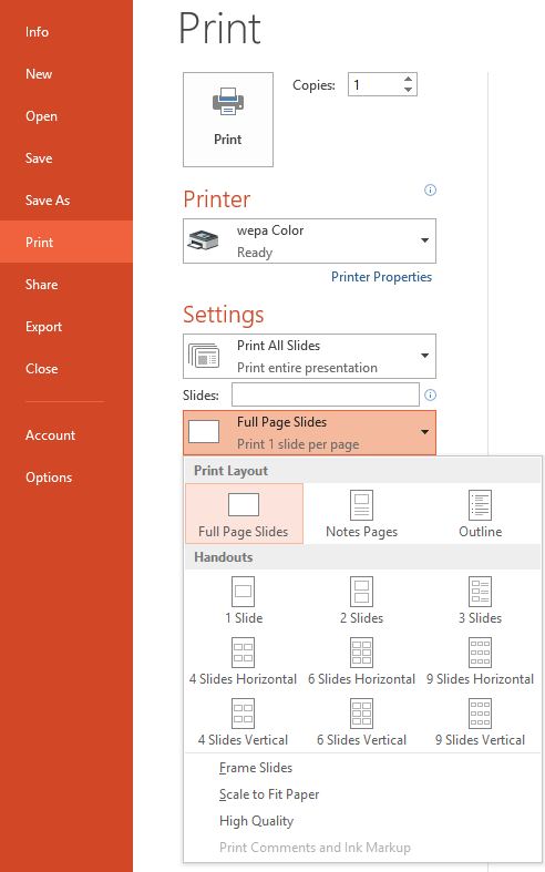 Print PowerPoint Documents Multiple Slides Per Page | wepa ...