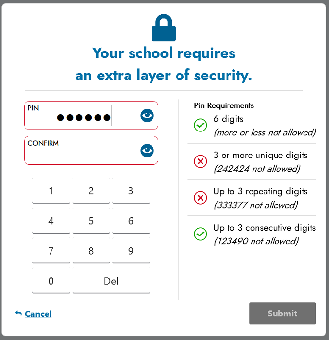 User PIN for Card Swipe Login