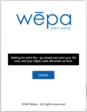 Windows Print App guest printing start screen