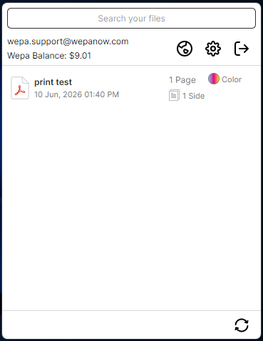 Windows Print App showing a document ready to print