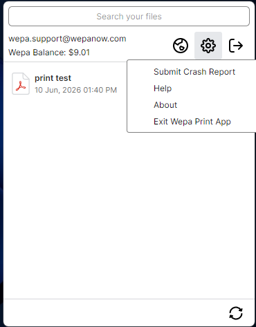Windows Print App settings and support options